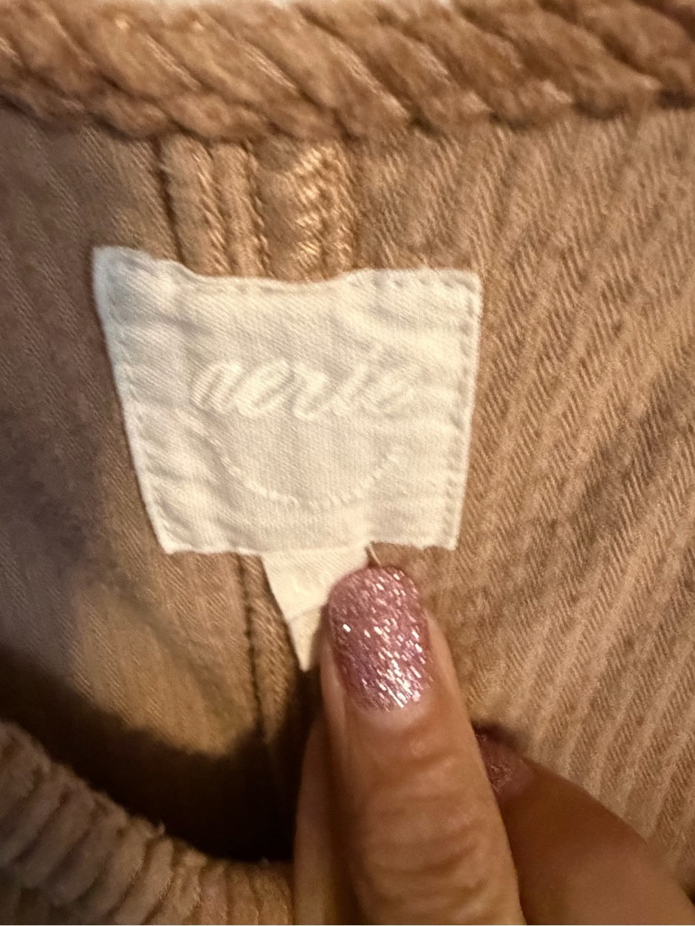 aerie Corduroy Button-Front Jumpsuit in Camel Brown - Picture 3 of 4